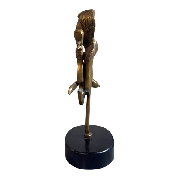 Vintage Art Deco Style 8” Music Musician Violin Player Brass Figure Statue Gift - Picture 2 of 7